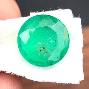 Rare Green Emerald, 9x5 MM 2.90 Carats Round Shape Green Emerald, Best Making For Ring, Faceted Emerald, Green Emerald For Making Jewelry