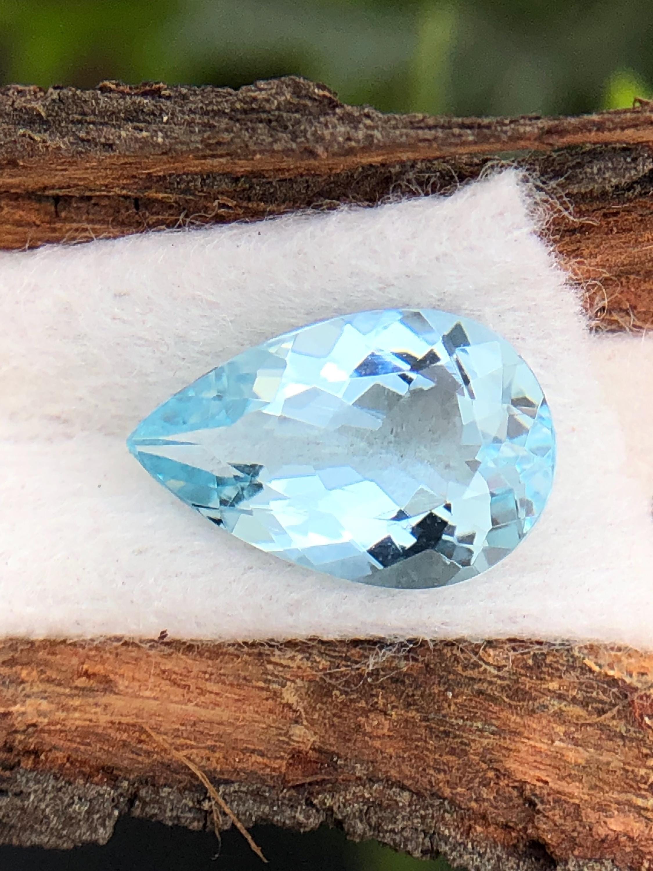天然アクアマリンペアカット宝石、1.80カラット（11 x 7 MM） - Etsy 日本