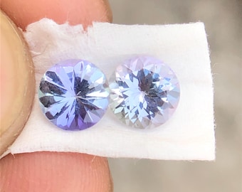 1.85 Carat Natural Round Tanzanite Pair, Jewelry Making