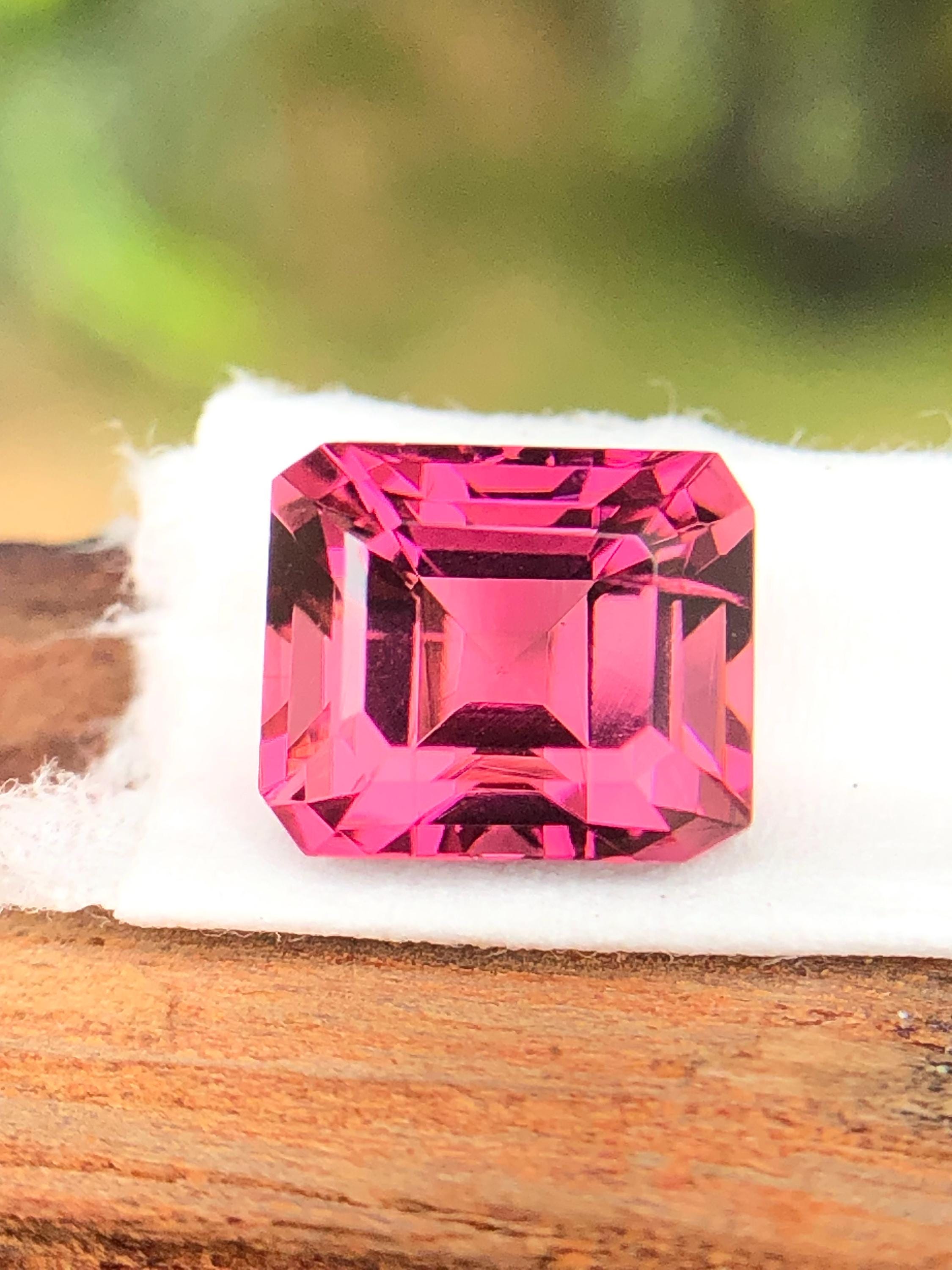 Hot Pink Tourmaline, Asscher Cut Gemstone, 2.15 Carats - Etsy