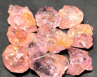 Natural Pink Spinel Rough, 13.80 Carats 10 Pieces Lot Uncut Crystal for Custom Making