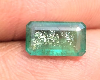 Natuurlijke groene smaragd, achthoekig geslepen edelsteen, 1,75 karaat
