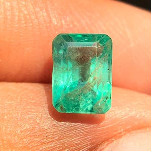 Natural Green Emerald Octagon, 7x5 MM Faceted Emerald, Loose Stunning Emerald, 1.30 Carats Untreated Eye Catching Emerald For Jewelry Making