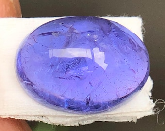 Natural Tanzanite 3.50 CT. | 10x7 MM Oval Cabs | Blue Purple Tanzanite with Inclusions Gemstone