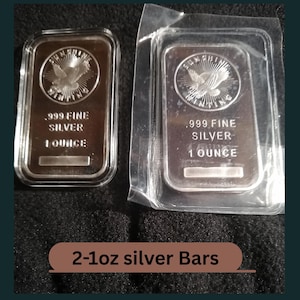 2- 1 oz. silver Bars for sale |Pure .999 Fine Bullion, Collectible & Investment-Grade Precious Metal