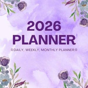 Editable 2026 Planner Canva Template | 2026 Dally Planner  |  2026 Monthly Planner