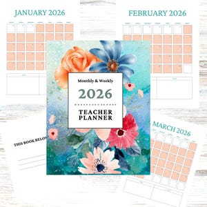 2026 Monthly& Weekly Teacher  Planner| Teacher Planner| Digital Lesson Plan Organizer for Educators, Classroom Planning PDF