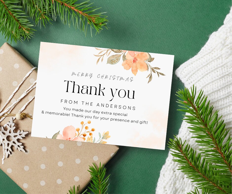 Editable Thank You Card Thank You Card Canva Template - Etsy