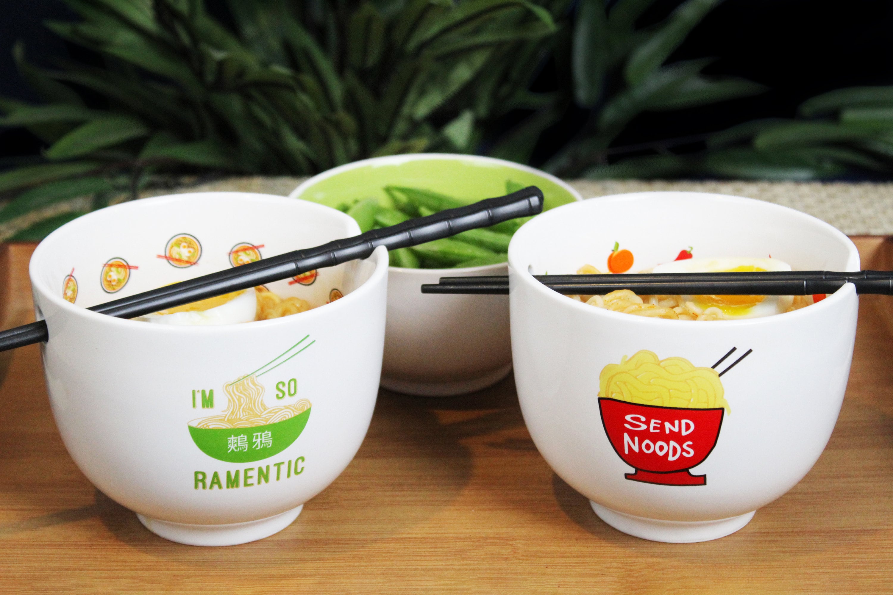 Bowl With Handle Microwave Ramen Noodle Bowl With Chopsticks Spoons And Desk  Pet Containers Fresh Fruit