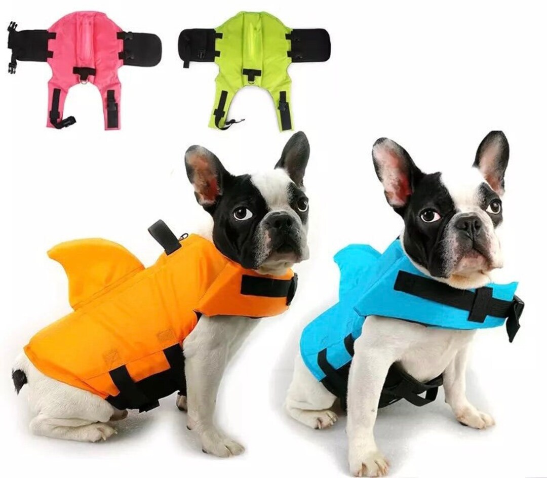 Adjustable Dog Shark Life Jacket / Safety Vest for Swimming and Boating
