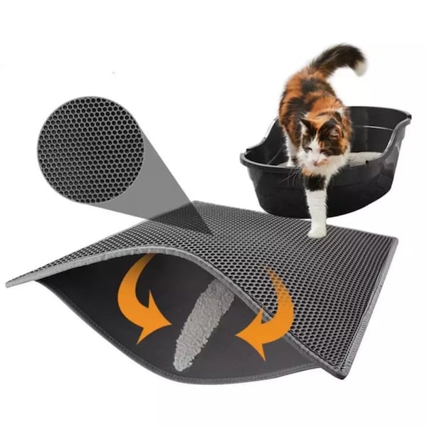 Pet Cat Litter Mat / Pièges litière Double couche / Imperméable à l’eau