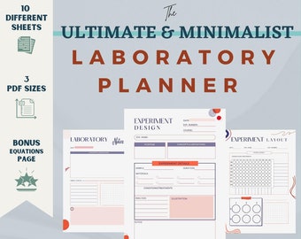 Laboratory Student PRINTABLE Planner Bundle, Instant Download, Digital Notebook for Students-Teachers-Researcher, Bonus page-Undated-Planner