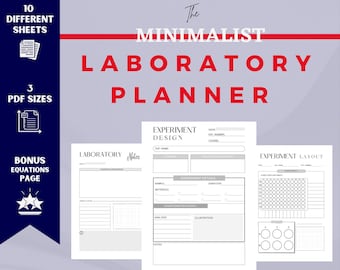 Minimalist Productive Laboratory Planner bundle, PRINTABLE Planner, Simple Happy Planner, 2022, 2023, Weekly and Daily Planner, Students