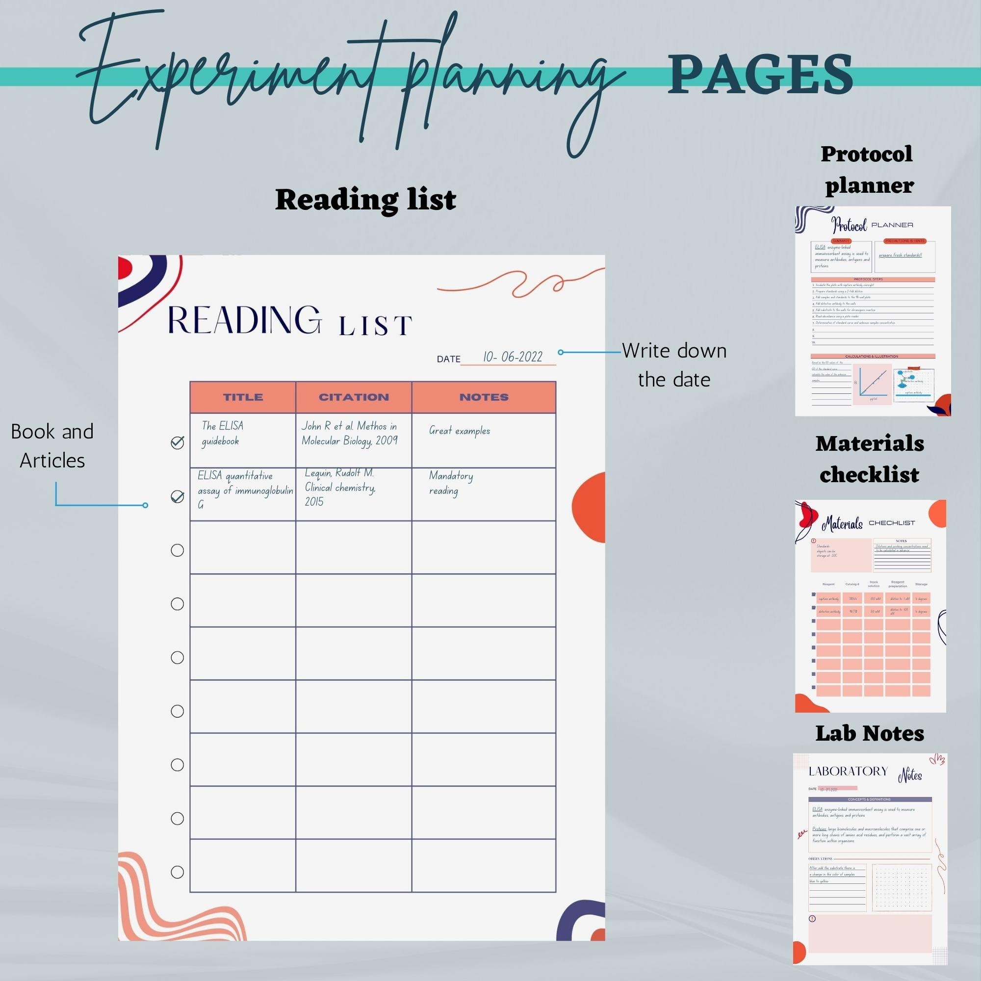 Laboratory Student PRINTABLE Planner Bundle Instant Download Etsy