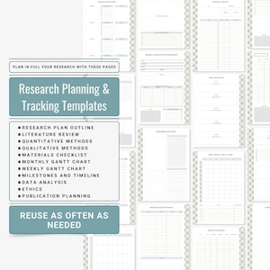 Printable Research Planner Digital Research Planner Research Planner for Students Research Planner for Academics Research Planner for Writers Thesis Outline Template Dissertation Outline Template Project Outline Template