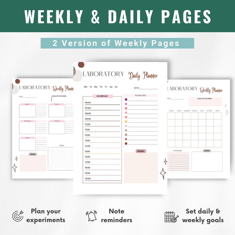 Weekly Research Planner Printable | Digital Experiment Planner | PhD Study Schedule | Scientific Research Timeline | Academic Research Organizer | Research Task Manager | Project Deadline Tracker | Dissertation Planner