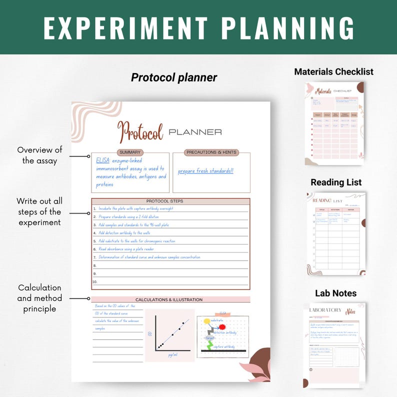 Experiment Tracker Printable | Digital Experiment Log | Scientific Experiment Tracker | Lab Notebook for Research | Research Trial Log | Experiment Management Template | Research Study Tracker | PhD Data Collection Sheet