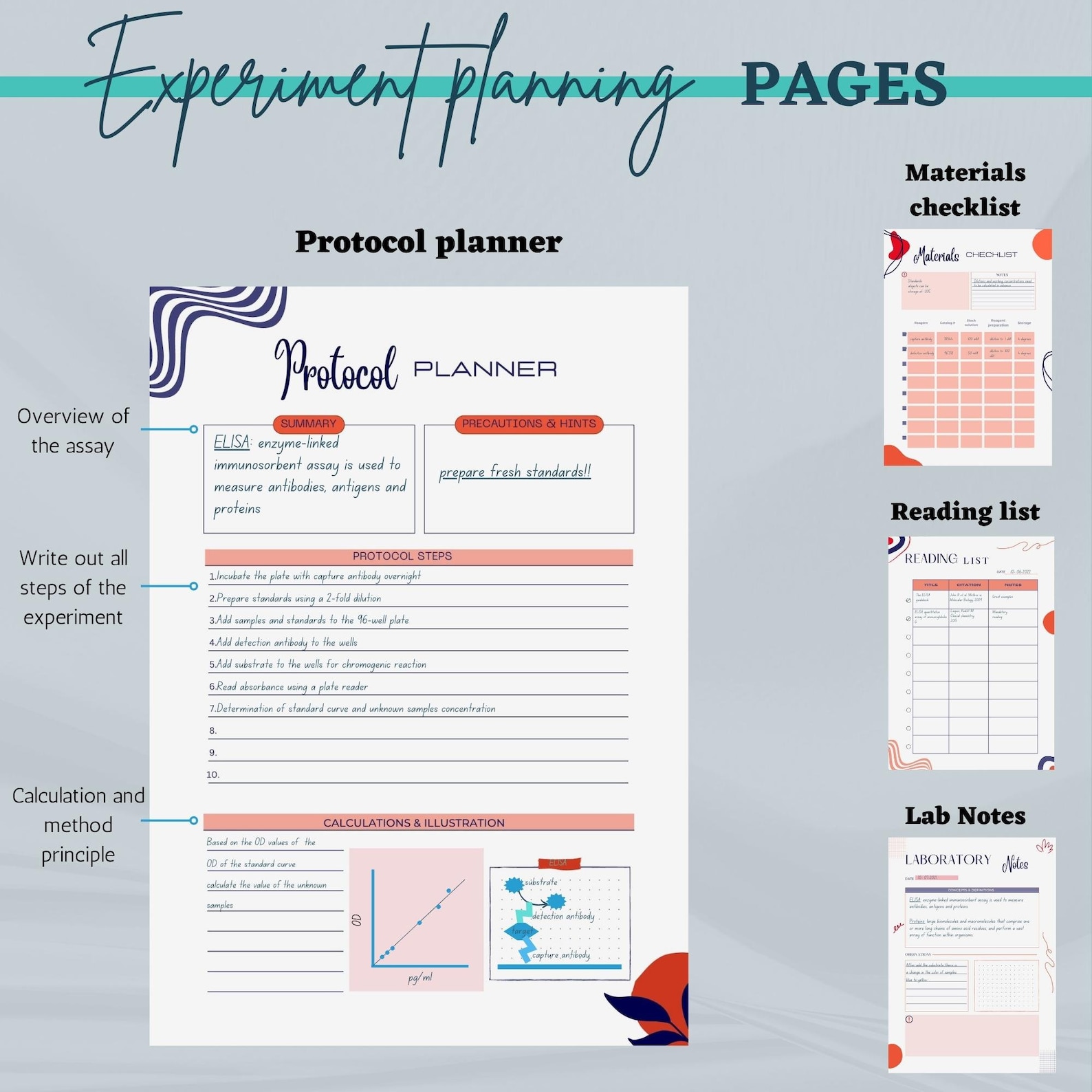Laboratory Student PRINTABLE Planner Bundle, Instant Download, Digital ...