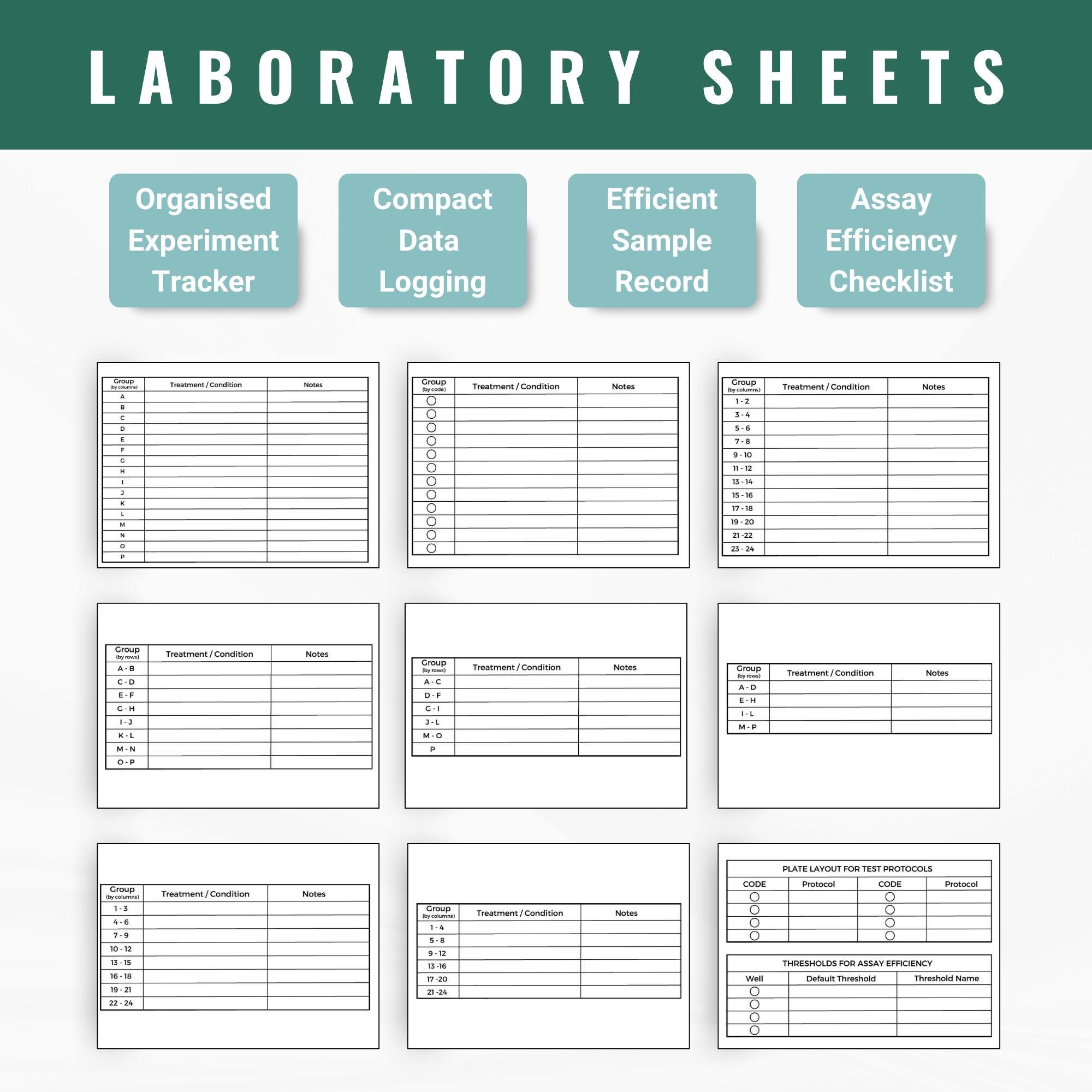 384well Plate Template Lab Experiment Design (PDF) Etsy