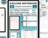 Digital Student Planner Academic Productivity Rainbow Dated Eco-Friendly Organiser for College Digital Notebook University New Semester