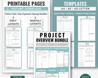 Printable Productivity Templates Student Planner Entrepreneur Habit Tracking To-Do List Calendar Minimalist Professional Templates Printable