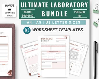 The Ultimate Laboratory Planner bundle, PRINTABLE Simple Planner, 2023 Planner, Happy Planner, Weekly and Daily Planner, Students, Research