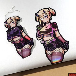 Goth Grunge Demon Waifu! - Holographic Vinyl Sticker Edition with 3D Textures // Season 01