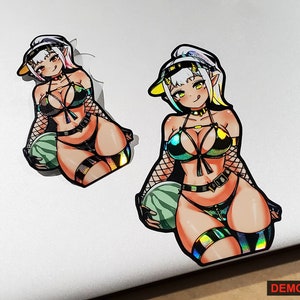 Swimsuits & Watermelon Demon Waifu! - Holographic Vinyl Sticker Edition with 3D Textures // Season 01
