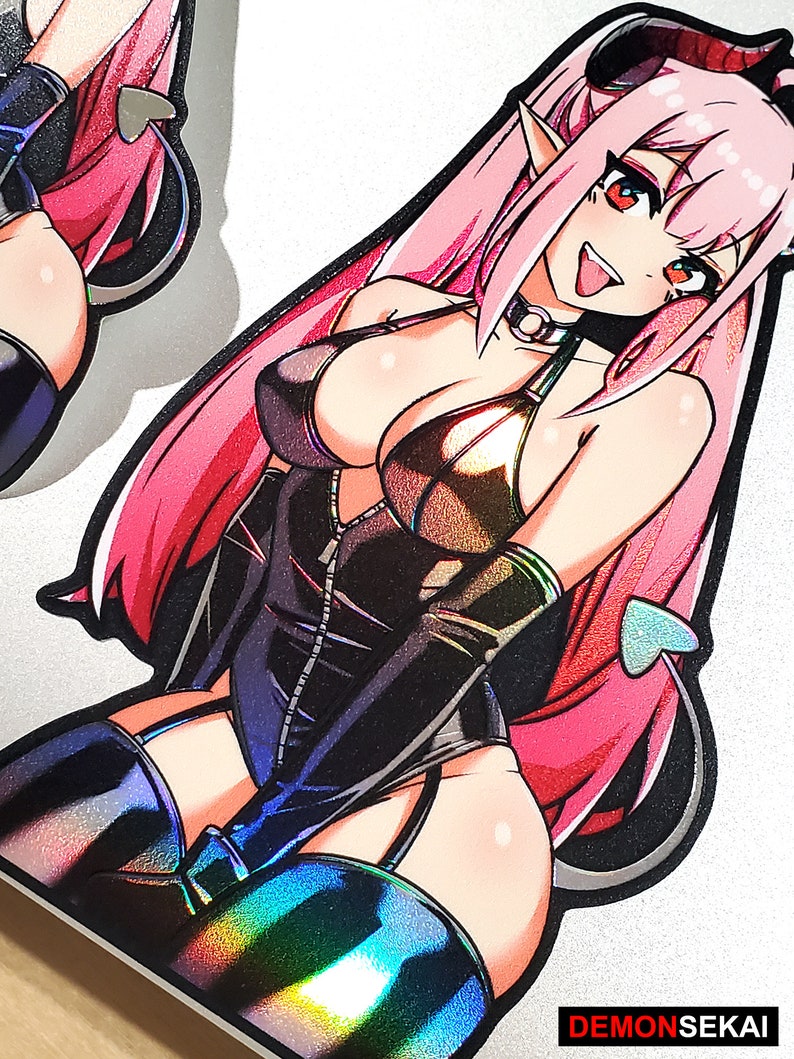 Latex Succubus Demon Waifu - Holographic Vinyl Sticker Edition with 3D Textures // Season 01 image 2