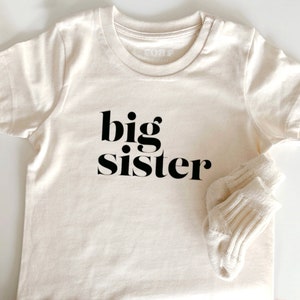 Big Sister, Kleinkind Shirt, Große Schwester, Schwangerschaft verkünden mit der Bis sis Bild 1