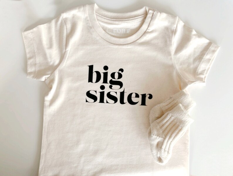 Big Sister, Kleinkind Shirt, Große Schwester, Schwangerschaft verkünden mit der Bis sis Bild 1