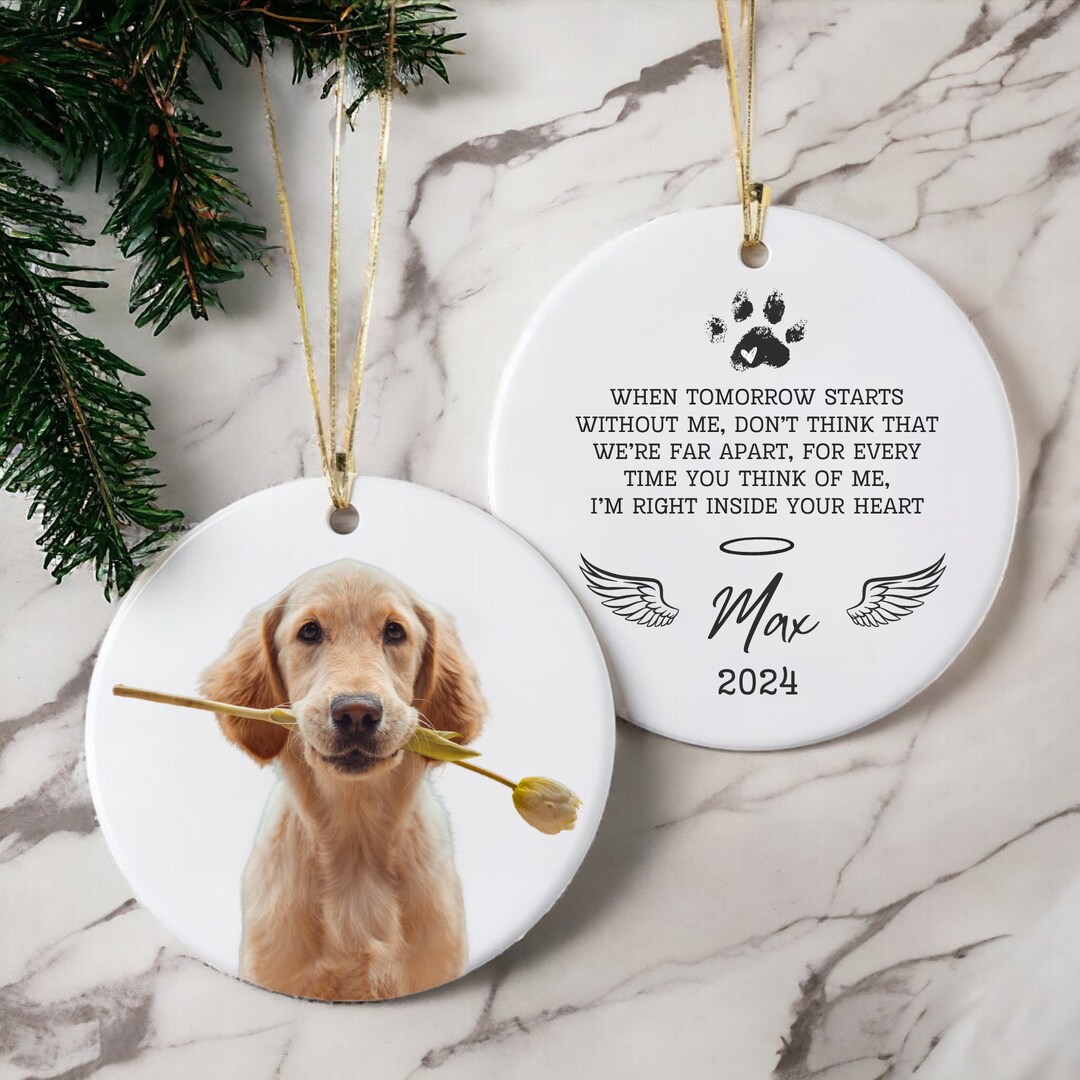 Personalized Pet Memorial Ornament, Custom Dog Ornament Gift, Dog Photo ...