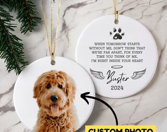 Personalized Pet Memorial Ornament, Custom Dog Ornament Gift, Dog Photo Memory Ornament, Dog Loss Keepsake, Dog Remembrance Keepsake