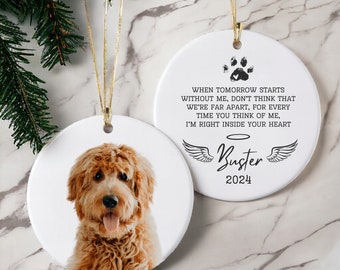 Personalized Pet Memorial Ornament, Custom Dog Ornament Gift, Dog Photo Memory Ornament, Dog Loss Keepsake, Dog Remembrance Keepsake