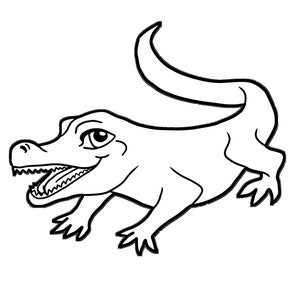 Conjunto de desenho e cor de bebê crocodilo africano