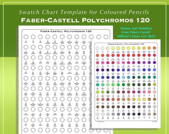 Modèle d'échantillon Faber-Castell Polychromos 120 - PDF imprimable - Nuancier