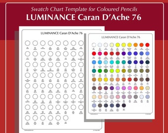 Luminance 76 Caran D'ache Swatch Chart Blank Template Printable PDF 