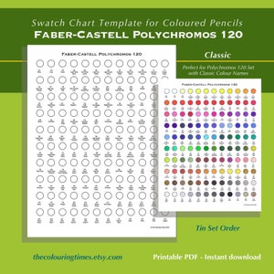 Kalour 240 Colored Pencil Set DIY Color Chart / Swatch Sheet