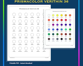 Prismacolor Verithin 36 Swatch Template CLASSIC Colours PDF Blank Colour Chart Prisma Coloured Pencils Set Download Print and Colour by TCT