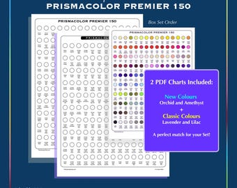 150 Prismacolor Premier Swatch 2XPDF Printable Template Prismatic Chart New and Classic Pencil Palette Page Ready to Print By TCT