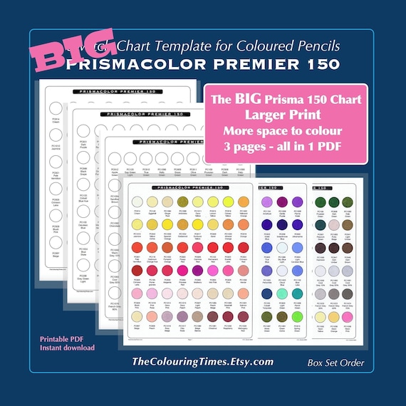 Prismacolor Premier Colored Pencil Swatch Charts