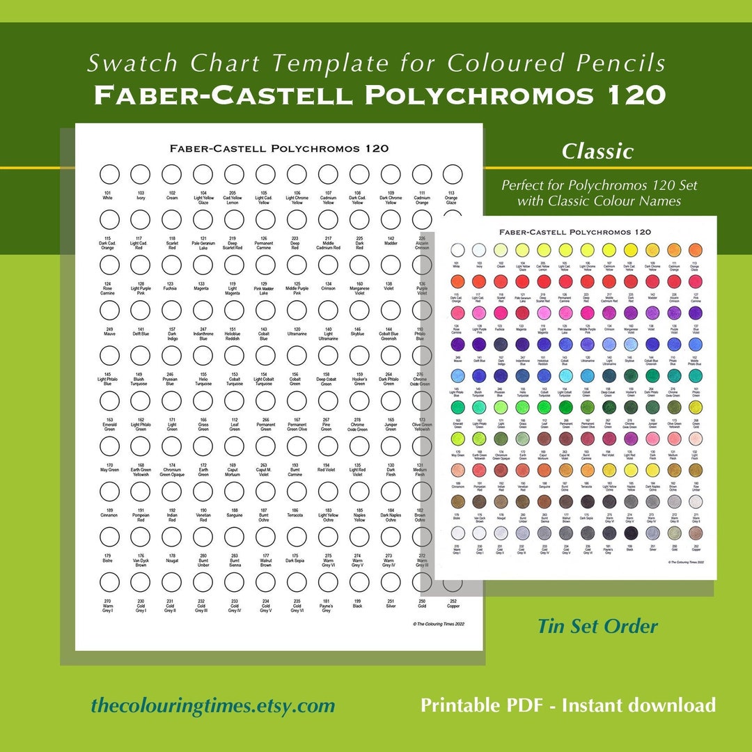 Classic Polychromos 120 Faber Castell Swatch Chart Template