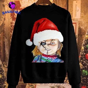 Serial killer christmas sweater top