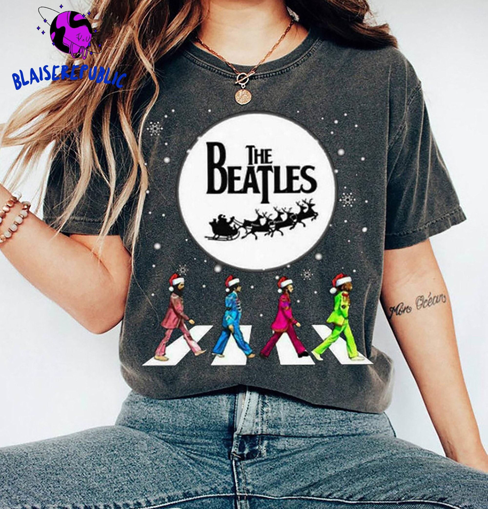 Beatles abbey top road christmas sweater