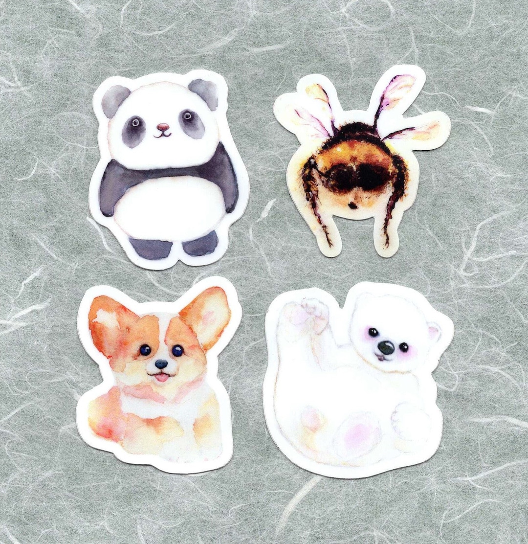 Galaxy Watercolor Animal Sticker Pack - 5.5 Inch Vinyl Decals (Snake, Shark, Dragon, Chameleon, Turtle)