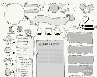 D&amp;D 5e Character Sheet: PDF Printable for Dungeons and Dragons Mushroom ...