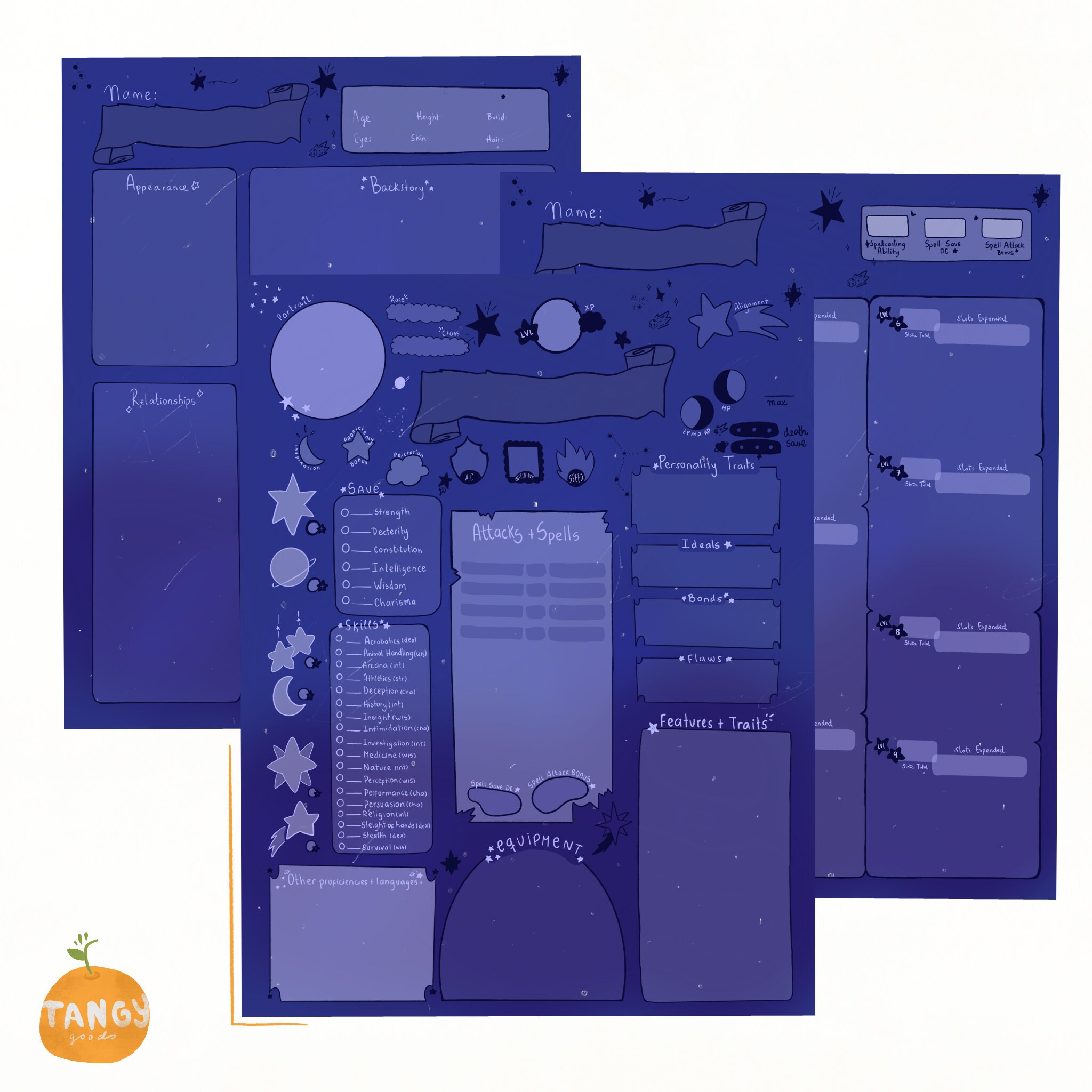 D&amp;D 5e Character Sheet: PDF - Printable for Dungeons and Dragons ...