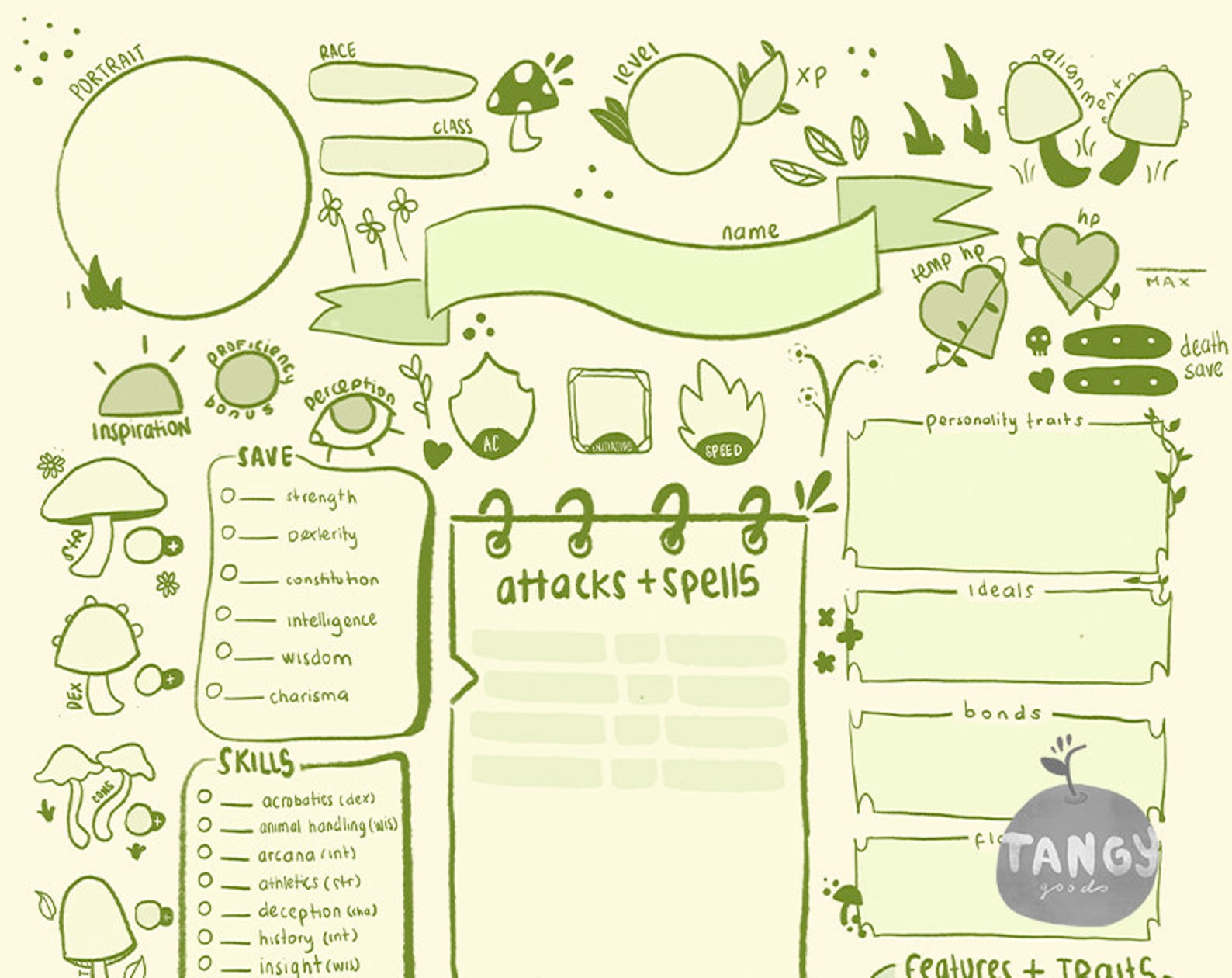 D D 5e Character Sheet: PDF Printable for Dungeons and Dragons D D 5e Character Sheet: PDF Printable for Dungeons and Dragons