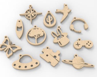 100 Wooden and Acrylic Earring Designs, SVG and DXF Files for Laser Cutting, DIY Jewelry Making, Earring Templates, Digital Download