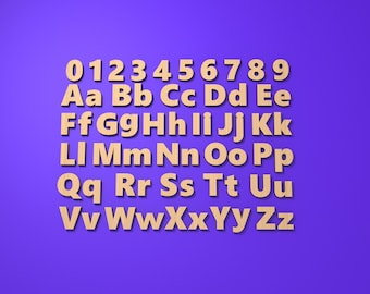 Alphabet and Numbers Set for Kids, Learning Preschool Material & School Supplies, Laser Cutting DXF Files for Fun Educational Games